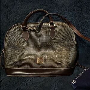 Dooney & Bourke Gold and Brown Satchel